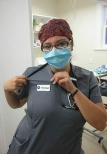 Venessa the vet tech wearing a mask